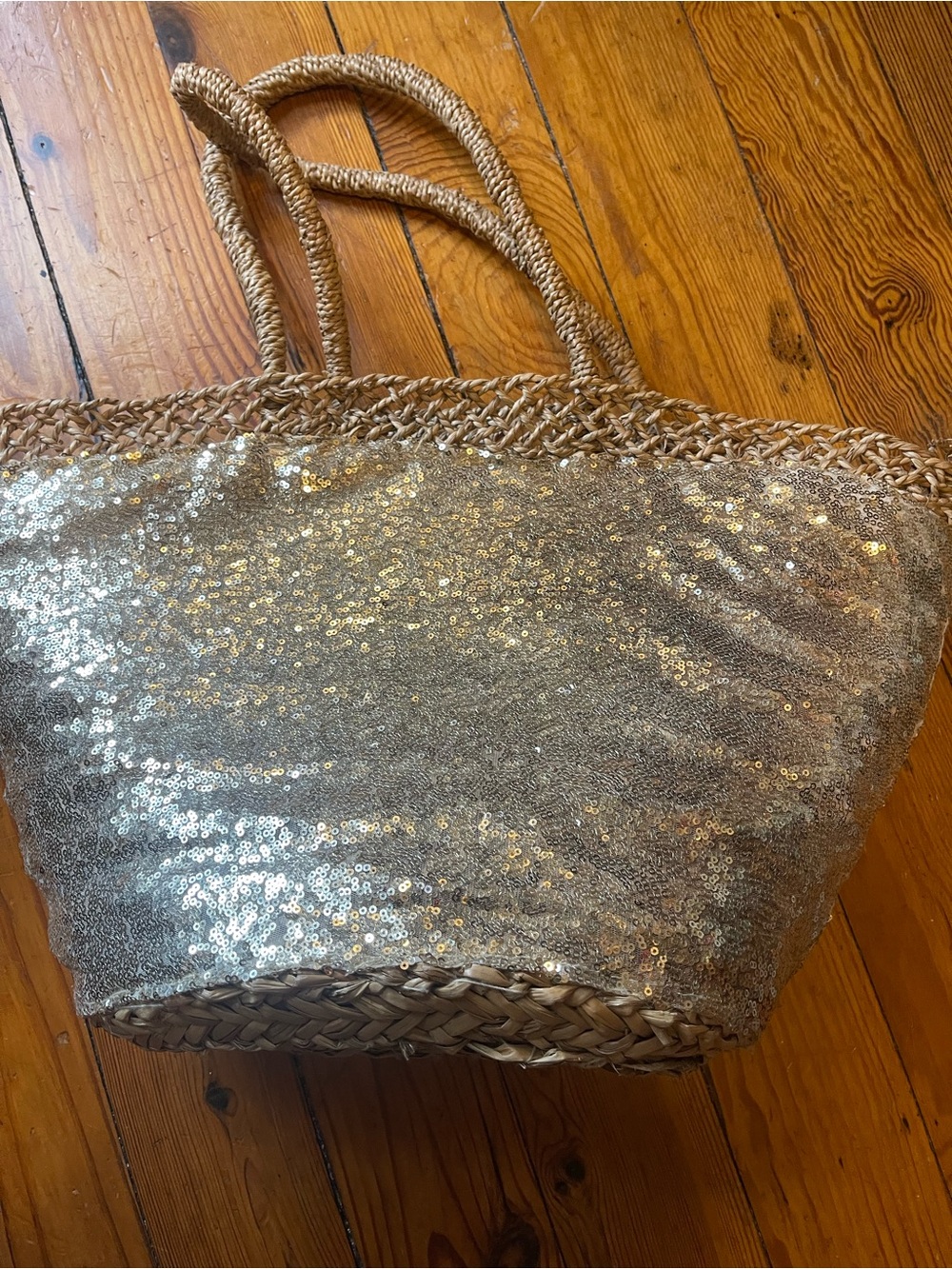 Gold sequin beach bag! Extra large to fit all your stuff!